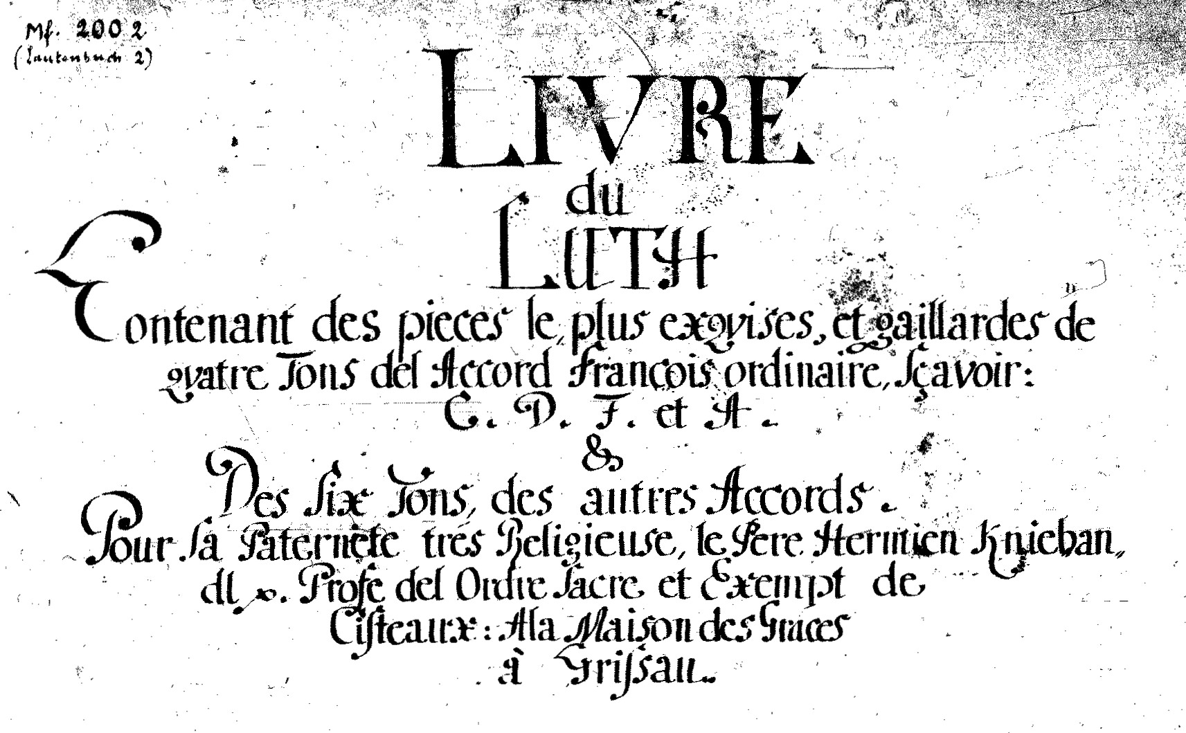Page de titre du manuscrit de Wroclaw 2002